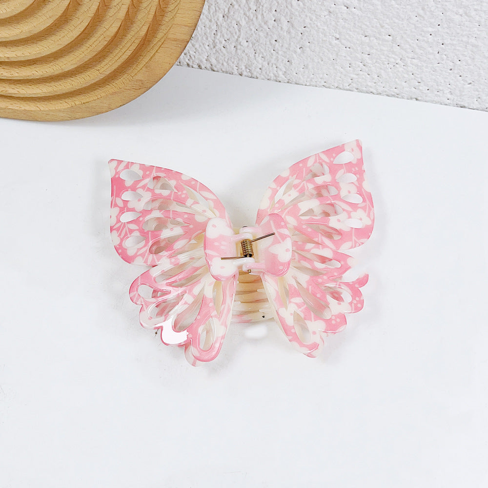 Wholesale Double Layer Butterfly Plastic Hair Clips